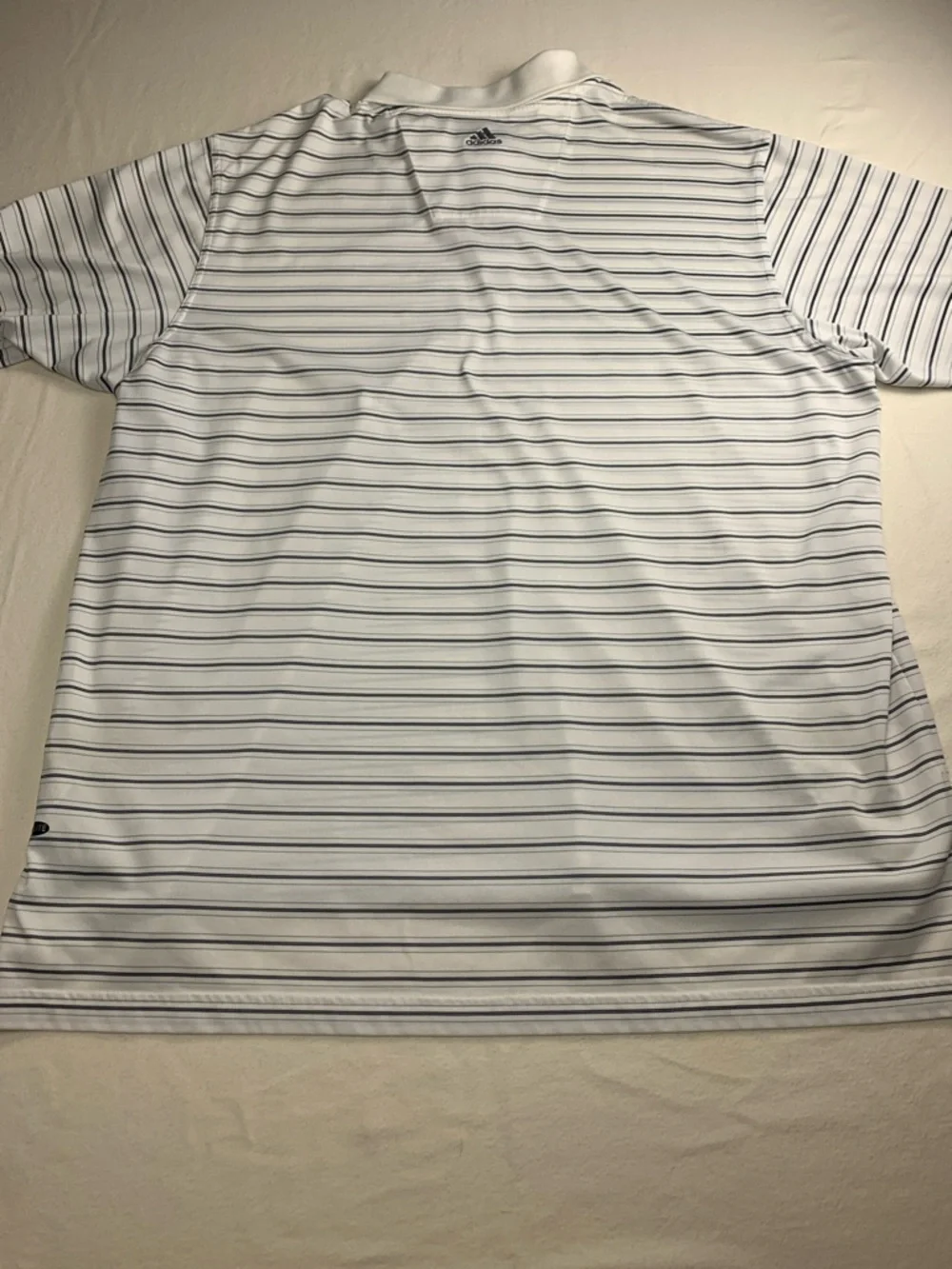 Adidas Windance Stripe White Gray Navy Golf Polo GUC XXL Climate Short‎ Sleeve
